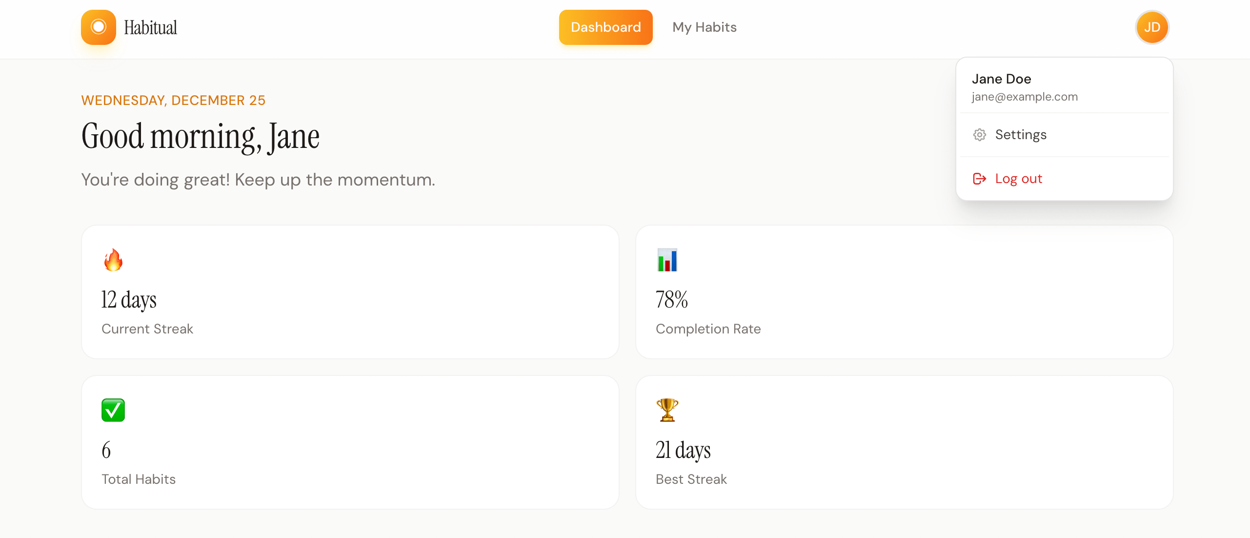 Screenshot of responsive navbar with logo, navigation, and user menu
